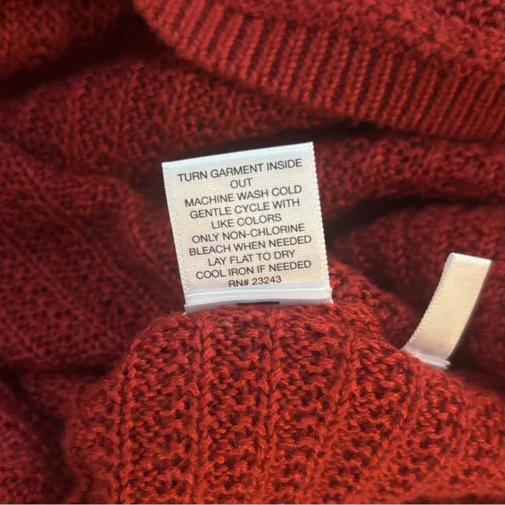 Soho NY&C Red Knit Tunic Sweater Size XL – 3/4 Sleeve Textured Soft Top - Picture 5 of 8